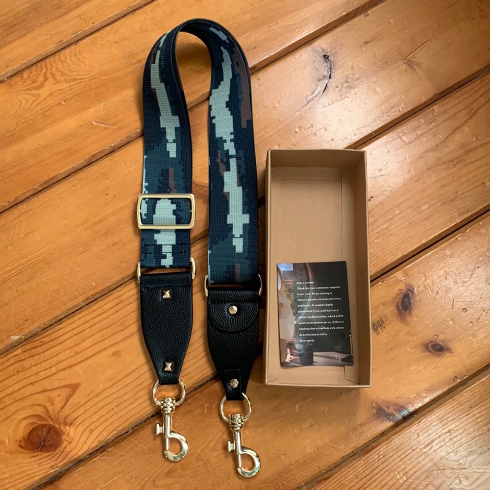 Camouflage pattern canvas bag strap, NIB